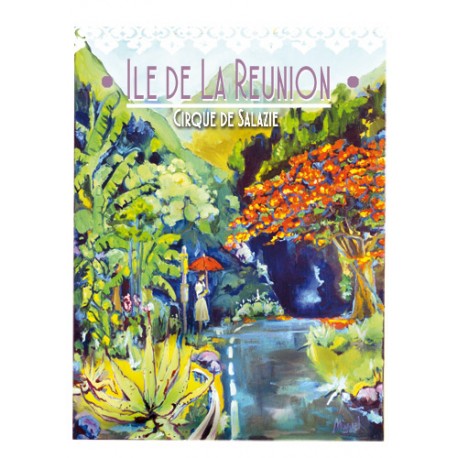 Affiche La Réunion: Cirque de Salazie. Peinture Miguel par Art Austral