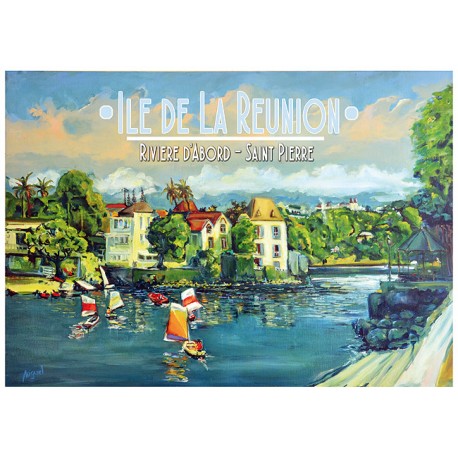 Tirage 30 X 40 Art Austral. La Réunion par Miguel La rivière d'Abord. 
