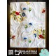 Nappe brodée Madagascar bouquet fleurs et blés bleu & blanche: 1er choix.