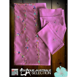 Les nappes madagascar couleur bleu ciel turquoise: broderies personnages