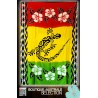 Paréo Kari La Réunion: motif savate Réunion fond Blanc