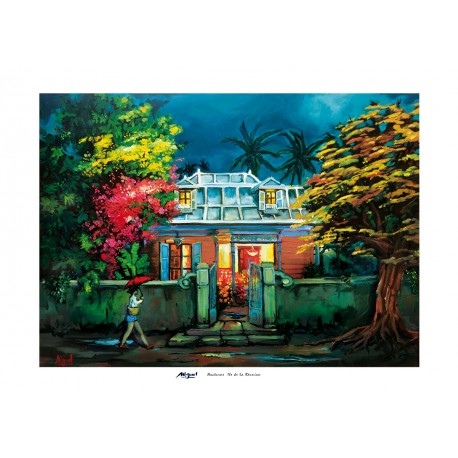 Poster Ile de La Réunion 50x70 Saint Gilles les Bains: Born in 70s