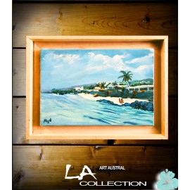 Huile sur toile. Saint Leu. Par Miguel. La Réunion.