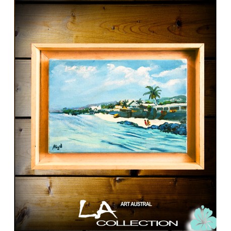 Huile sur toile. Saint Leu. Par Miguel. La Réunion.