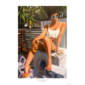 Affiche Ile de La Réunion: Chaleur Tropicale. Peinture Aurélie Quentin