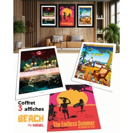 Coffret 3 Affiches Ile de La Réunion: Miguel Beach