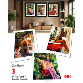 Affiche Ile de La Réunion: Chaleur Tropicale. Peinture Aurélie Quentin