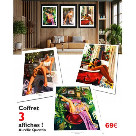 Affiche Ile de La Réunion: Chaleur Tropicale. Peinture Aurélie Quentin