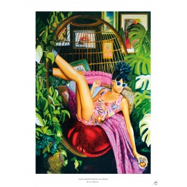Affiche Ile de La Réunion: Chaleur Tropicale. Peinture Aurélie Quentin