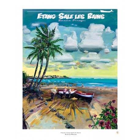 Poster Ile de La Réunion 50x70 Saint Denis par Miguel