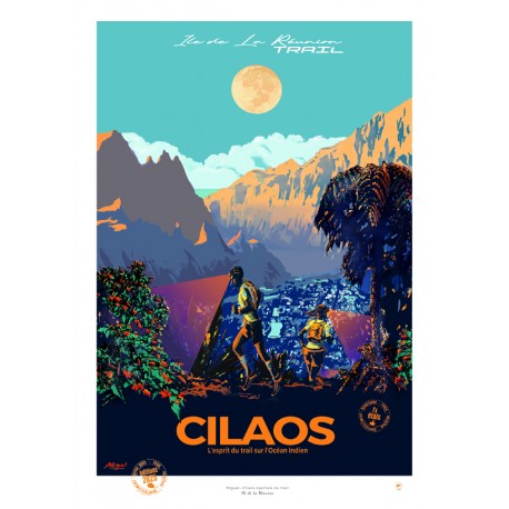 Affiche Atomic Café Editions La Réunion 50x70 CilaosTRAIL par Miguel