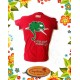 Tee shirt manches courtes rouge "endormi"