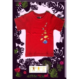 Tee shirt Kaniki Rouge "poissons du lagon"