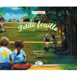 enfants dans cour école à la Réunion sous un banian