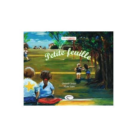 enfants dans cour école à la Réunion sous un banian