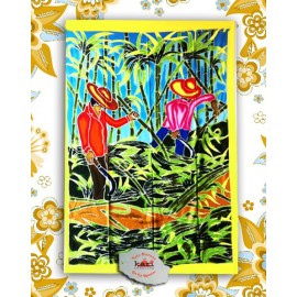 Paréo Ile de La Réunion: motif "La canne"