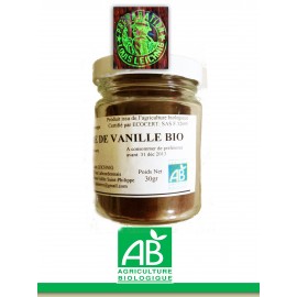 Poudre de vanille de qualité gastronomie label AB