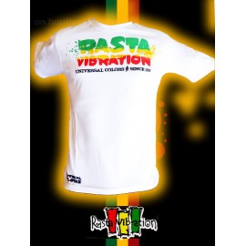 Tee shirt Rasta vibration Roots since 1998 Blanc reste un M et un S