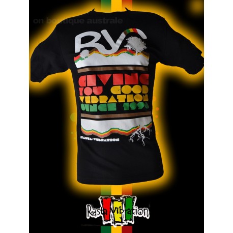 Tee shirt Rasta vibration "RV" Noir
