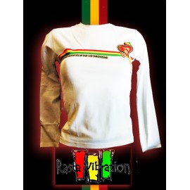 Tee shirt femme rasta vibration manche longue.