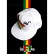 Casquette Rasta vibration "RV" Blanche. Réunion Island