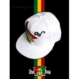 Casquette Rasta vibration "RV" Blanche