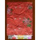 Les broderies 1er choix : broderies recto et verso  nappe rouge pale et fleurs roses