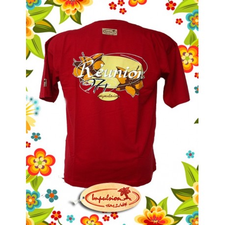 Tee-shirt Impulsion "La réunion 974" Rouge