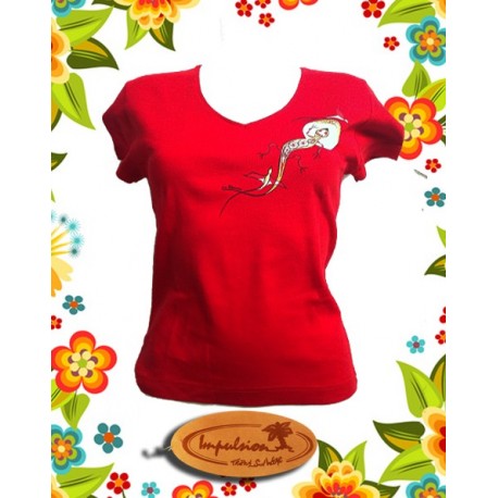 Tee-shirt Impulsion femme rouge impresssion