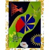 Paréo Ile de La Réunion: motif carte et drapeau de La Réunion. Modèle 2015