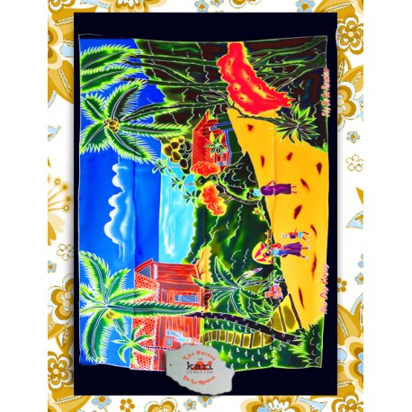 Paréo Kari, Ile de La Réunion: motif  rue des cases.