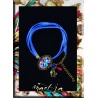 Bracelets Gri-gri artistiques Maëtja. Blue Flowers