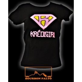 Tee-shirt pour Madam Bourbon Palto "KréolGirl". Reste un M