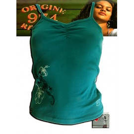 Débardeur Origine Réunion femme Turquoise foncé visuel Magouillats